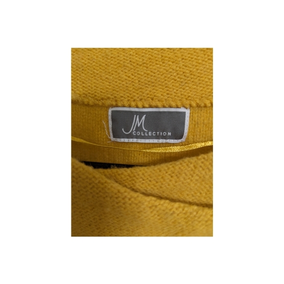 ( 2 for $40) Cross-Front Sweater - Cashmere Blend Mustard Yellow - Size M-LX - Picture 2 of 4